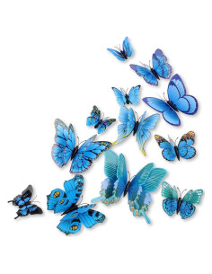 Calcomanías de Pared Mariposa Rosa DAGOU - 12 Piezas