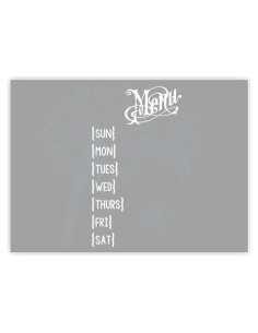 Calcomanía de Pared Menú Días de la Semana Decoración Blanca