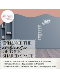 Calcomanía de Pared Menú Días de la Semana Decoración Blanca 2