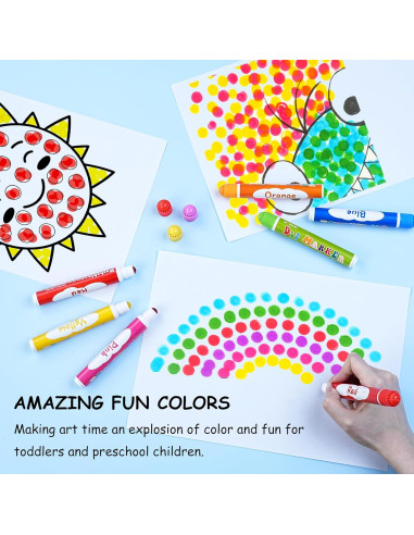 Marcadores de Puntos WOSWEL, 20 Colores Lavables para Niños