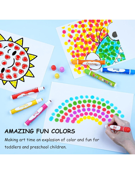 Marcadores de Puntos WOSWEL, 20 Colores Lavables para Niños Marcadores de Puntos WOSWEL, 20 Colores Lavables para Niños