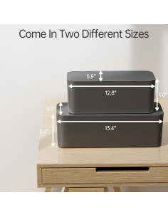 Caja de Gestión de Cables YECAYE 2 Pack Negro, Organizador Seguro 2