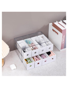 Organizador de Cables Yesesion 2 Pack Blanco con 40 Sujetacables