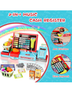 Juego de Caja Registradora Infantil con Calculadora y Música 2