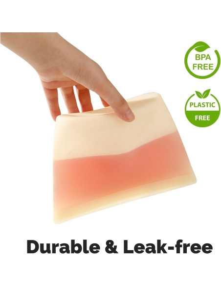 Bolsas de Almacenamiento de Silicona PandaEar 4 Pzas 1008ml 500ml