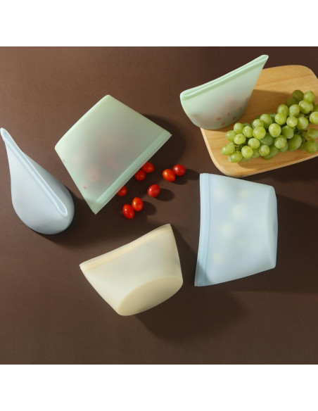 Bolsas de Almacenamiento de Silicona PandaEar 4 Pzas 1008ml 500ml