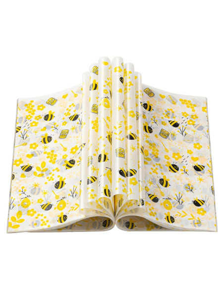 100 Hojas Papel Encerado KVCSYAW Abeja 21.8x24.9cm