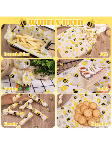 100 Hojas Papel Encerado KVCSYAW Abeja 21.8x24.9cm