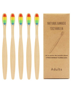 Lote de 5 cepillos de dientes de bambú Blite biodegradables