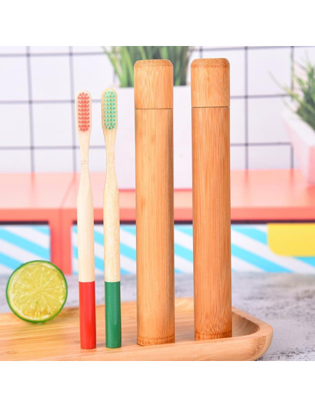 Estuche de Cepillo de Dientes de Bambú VASANA 2PCS 21cm