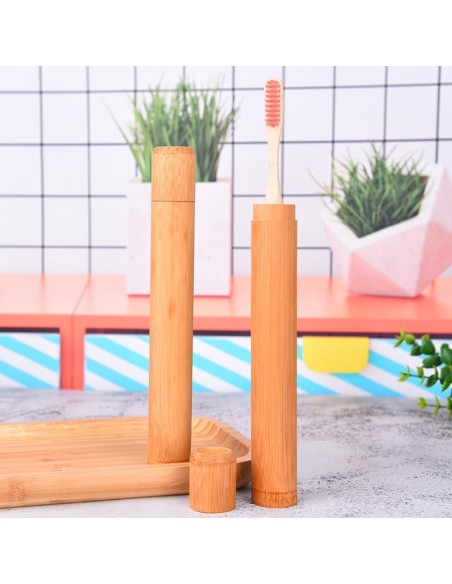 Estuche de Cepillo de Dientes de Bambú VASANA 2PCS 21cm