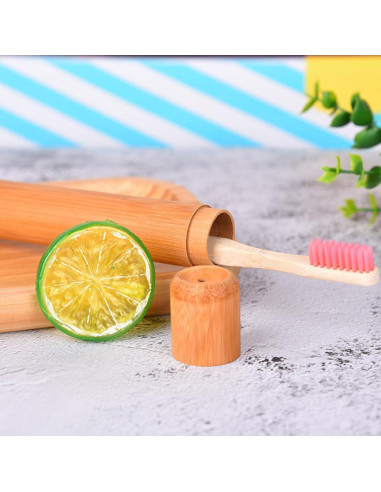 Estuche de Cepillo de Dientes de Bambú VASANA 2PCS 21cm