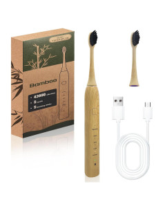 Cepillo de Dientes Eléctrico Lckaien de Bambú IPX7 5 Modos