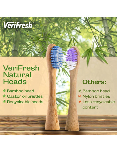 Cabezas de Repuesto Cepillo de Dientes Bambú VeriFresh - 4 Unidades