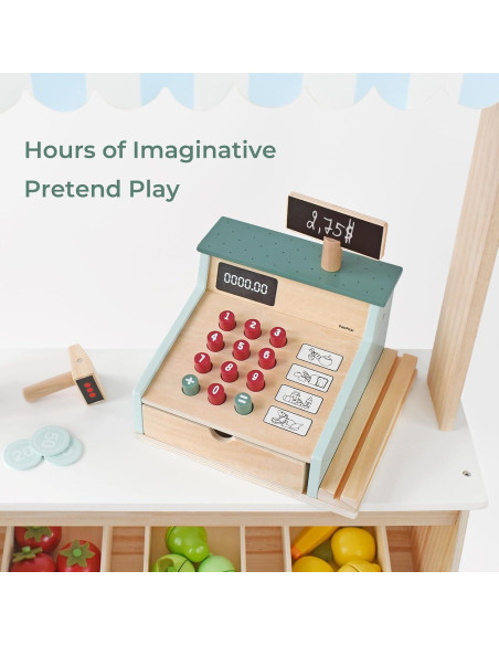 Registro de Caja de Madera PairPear para Jugar a Contar Dinero