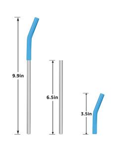 Conjunto de 6 Pajitas Reutilizables Zenbo Acero Inoxidable Silicona 2
