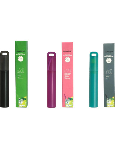 Popotes de Metal Reutilizables MANGKHUT 3 Pack Telescópicos