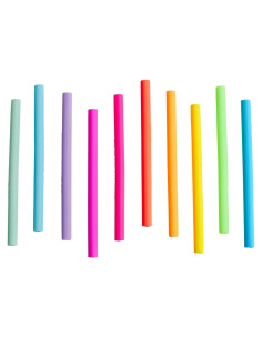 Pajitas de Silicona Reutilizables GIR Arcoíris 10 Paquetes