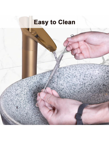 Popotes de vidrio LIFEHIM 9" (22.86 cm) 8mm reutilizables