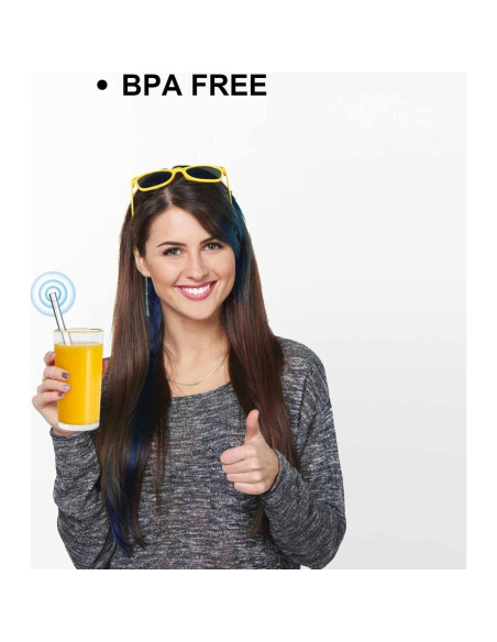 Popotes de vidrio LIFEHIM 9" (22.86 cm) 8mm reutilizables