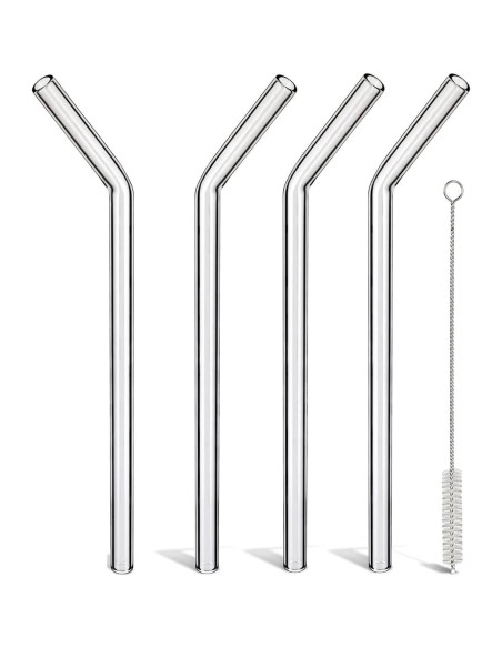 Popotes de vidrio LIFEHIM 9" (22.86 cm) 8mm reutilizables