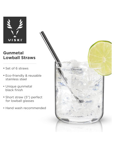 Popotes de Acero Inoxidable Viski Set de 6 Reutilizables 12.7 cm
