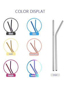 Popotes de Acero Inoxidable Turbokey 8.5" Reutilizables 10 Piezas 2