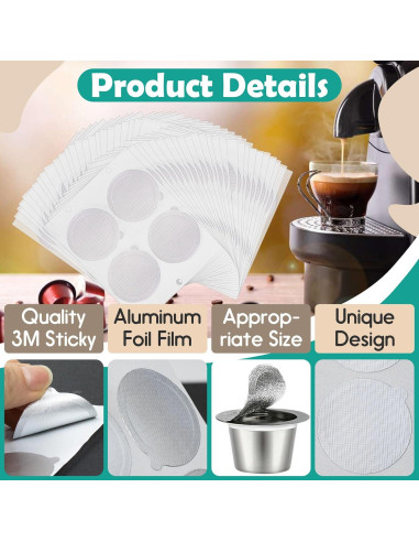 200 Sellos de Aluminio Gfdoso para Cápsulas de Café 37mm