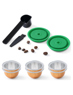 Paquete 2 Tapas Reutilizables Café Silicona Verde 80/150/230ml