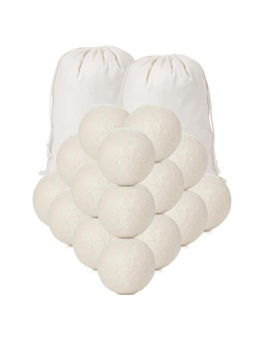 Juego de 24 Bolas de Secado de Lana Roowest 7.62 cm + 2 Bolsas