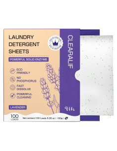 Hojas de detergente ecológicas CLEARALIF Platinum Lavanda - 100 cargas