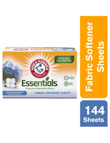 Hojas de Suavizante de Tela ARM & HAMMER Lluvia de Montaña 144ct