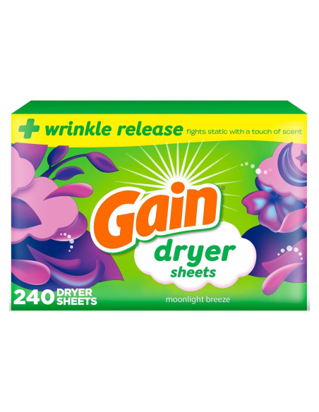 Hojas de Secadora Gain Brisa Nocturna 240 Unidades Suavizante
