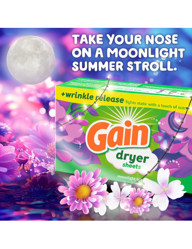 Hojas de Secadora Gain Brisa Nocturna 240 Unidades Suavizante