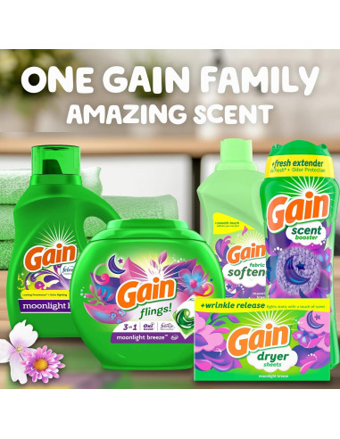 Hojas de Secadora Gain Brisa Nocturna 240 Unidades Suavizante