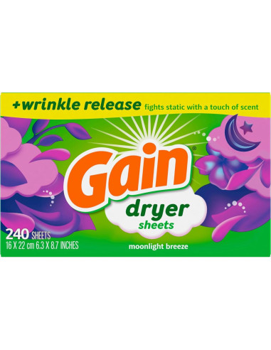 Hojas de Secadora Gain Brisa Nocturna 240 Unidades Suavizante