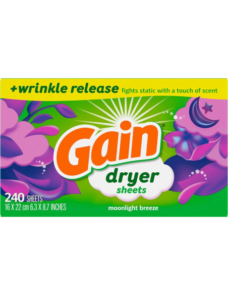 Hojas de Secadora Gain Brisa Nocturna 240 Unidades Suavizante