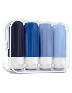 Botellas de Viaje Silicona 59ml Aprobadas TSA - 4 Piezas