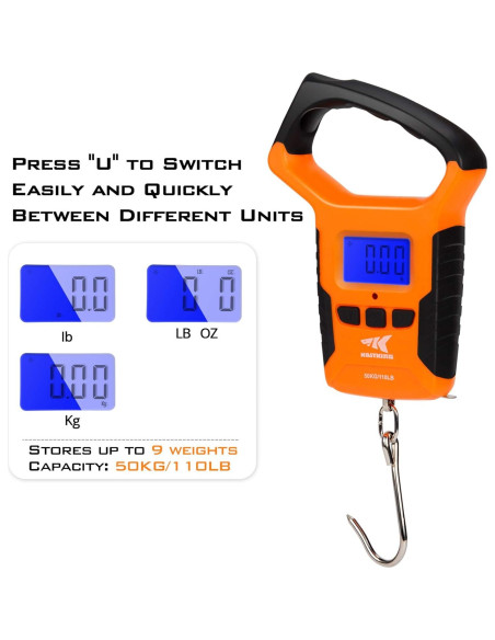 Balanza Digital KastKing 50kg Resistente al Agua con Regla