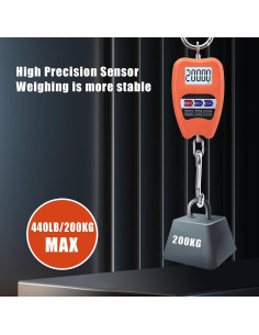 Balanza Digital Colgante Goture 200kg Pantalla LED Portátil 2