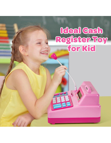 Caja Registradora de Juguete Rosa BAODLON - 103 Piezas