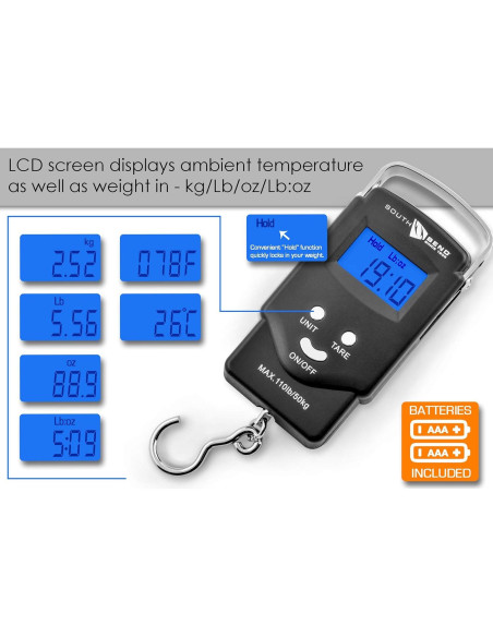 Báscula Digital Colgante South Bend SB-835B 50kg LCD