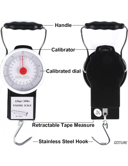 Báscula Colgante de Pesca Goture 22Kg Mecánica Impermeable