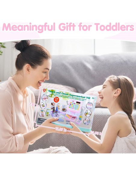 Caja Registradora Juguete PLAY Rosa con Calculadora y Accesorios