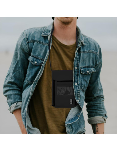 Billetera de Cuello de Viaje Maiiu con Bloqueo RFID - PVC Negro