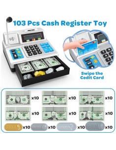 Registradora de Juguete Shantou con 103 Piezas y Calculadora 2