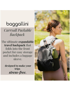 Mochila Plegable Baggallini para Mujeres Negra 34.93x28.58x15.88 cm 2