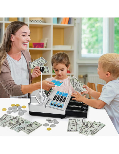 Registradora de Juguete Shantou con 103 Piezas y Calculadora