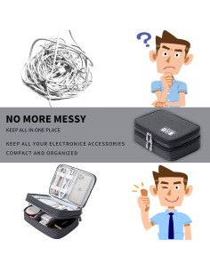 Organizador de Viaje Electrónico mygreen Negro Doble Capa 22.86 cm 2