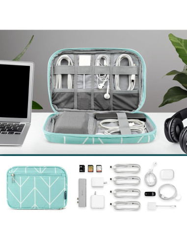 Organizador de Cables PAVILIA Verde Azulado 25.4x17.3 cm